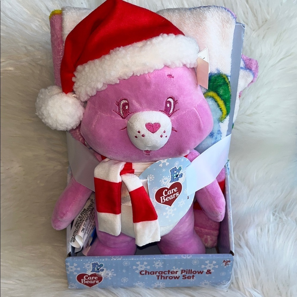🆕 Care Bear Character Pillow & Throw Set